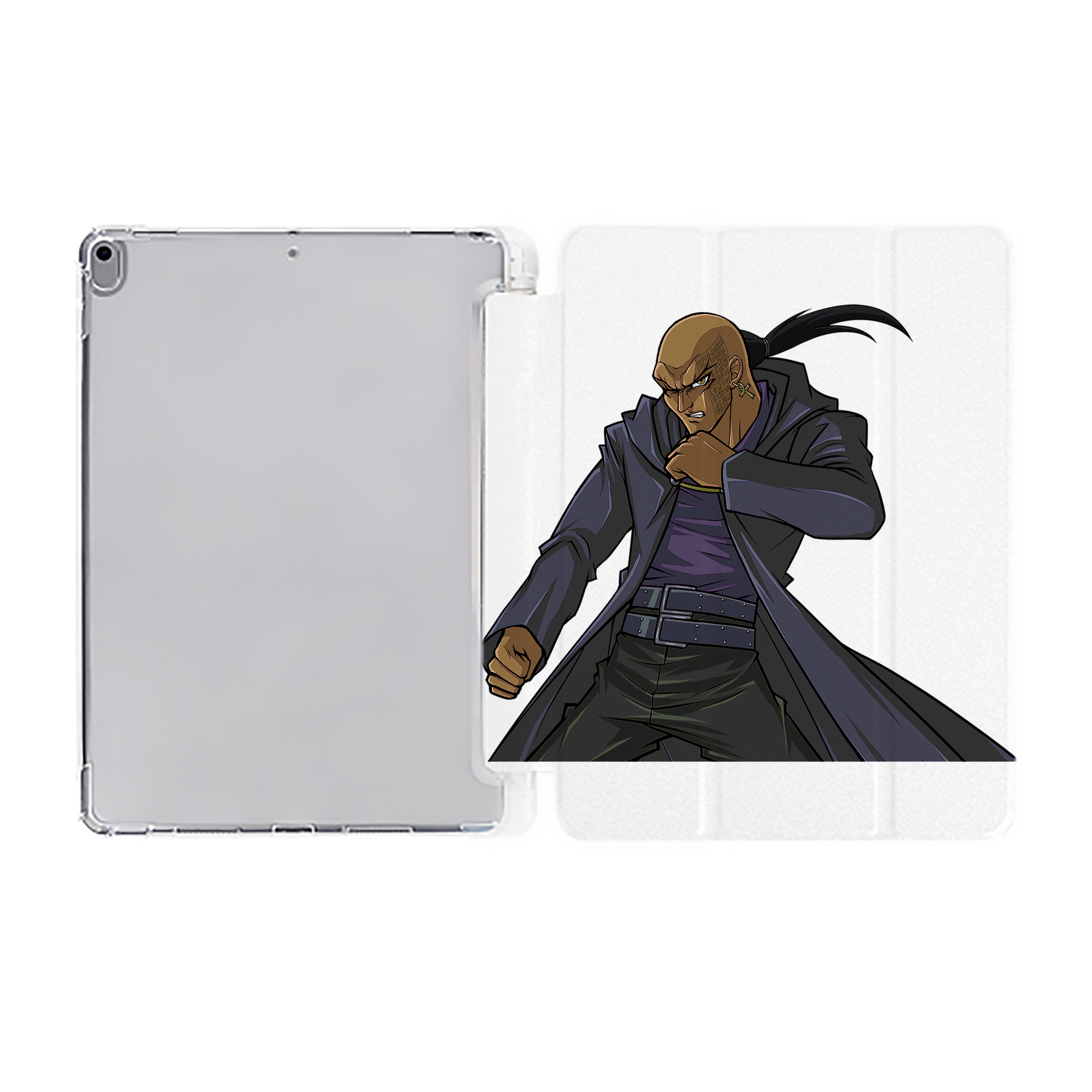 （画像用） 遊☆戯☆王 Yu-Gi-Oh! IPad ケース ペン収納付き 三つ折りスタンド PUレザー×シリコン 対応機種9.5/10.5/10.9インチ